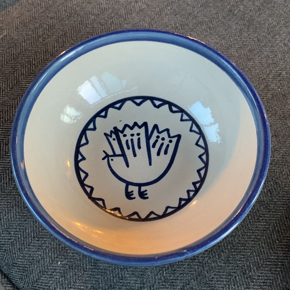 Louisville Stoneware bowl coo coo bird motif  Made in Kentucky
